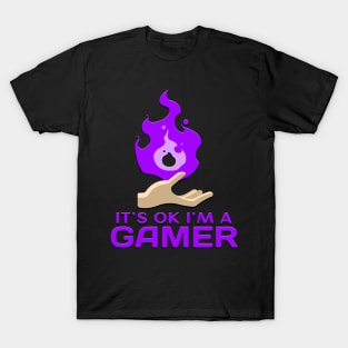 Its Ok Im A Gamer Purple T-Shirt